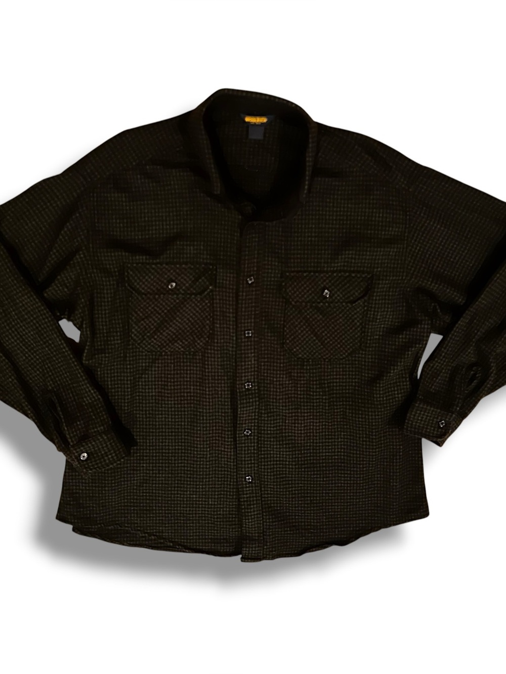 Vintage Woolrich Wool Shirt Jacket Men's XL Gray/Black Check USA Made E-7